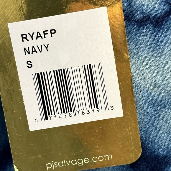 PJ Salvage Tie Dye 100% Cotton Raw Hem Lounge Pajama Sleep Pants - Navy - Small - Picture 7 of 10